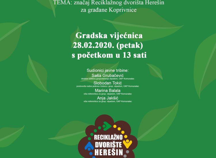Javna tribina – značaj reciklažnog dvorišta Herešin za građane Koprivnice