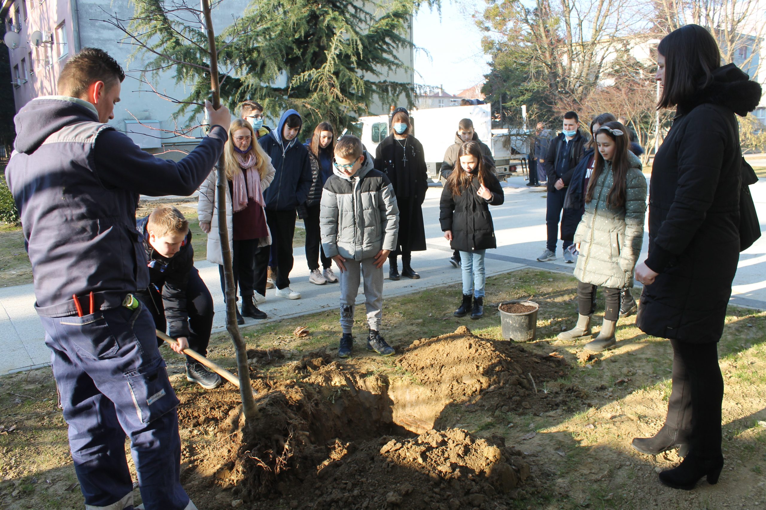 Učenici OŠ Đuro Ester sadili stabla ispred škole