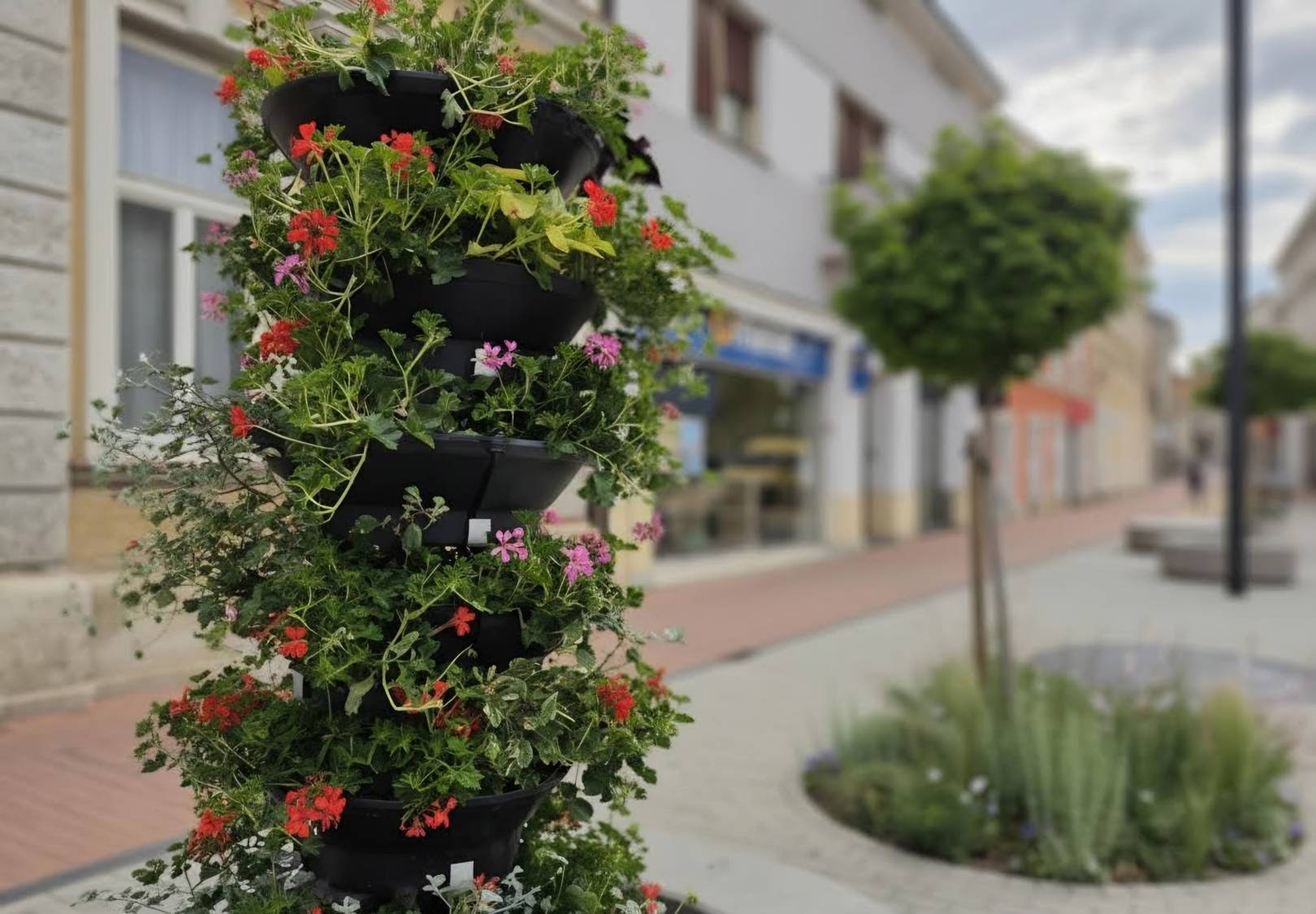 Cvjetni stupovi uljepšali prostor ispred Galerije Koprivnica